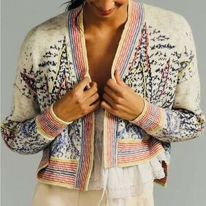 Pilcro Anthropologie Embroidered Cardigan